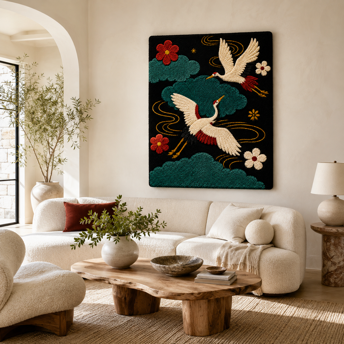 Hewn Earth Cinder Horizon wall art featuring earthy tones and textured abstract design for modern interior decor.