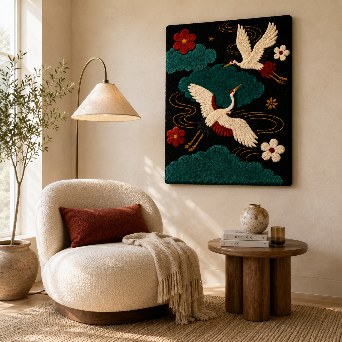 Hewn Earth Cinder Horizon wall art featuring earthy tones and abstract landscape design, suitable for modern interior decor.