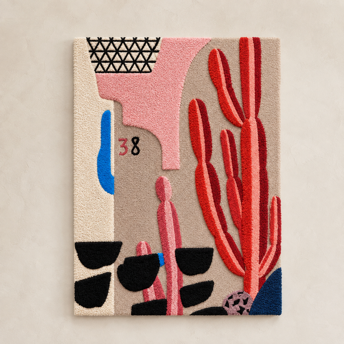 Detailed image of Ember Orchard wall art by Hewn Earth, featuring vibrant colors and intricate botanical design.