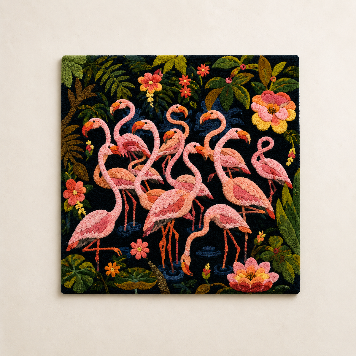 Hewn Earth Afterglow Jardin wall art featuring vibrant, abstract floral design on canvas with warm, earthy tones.