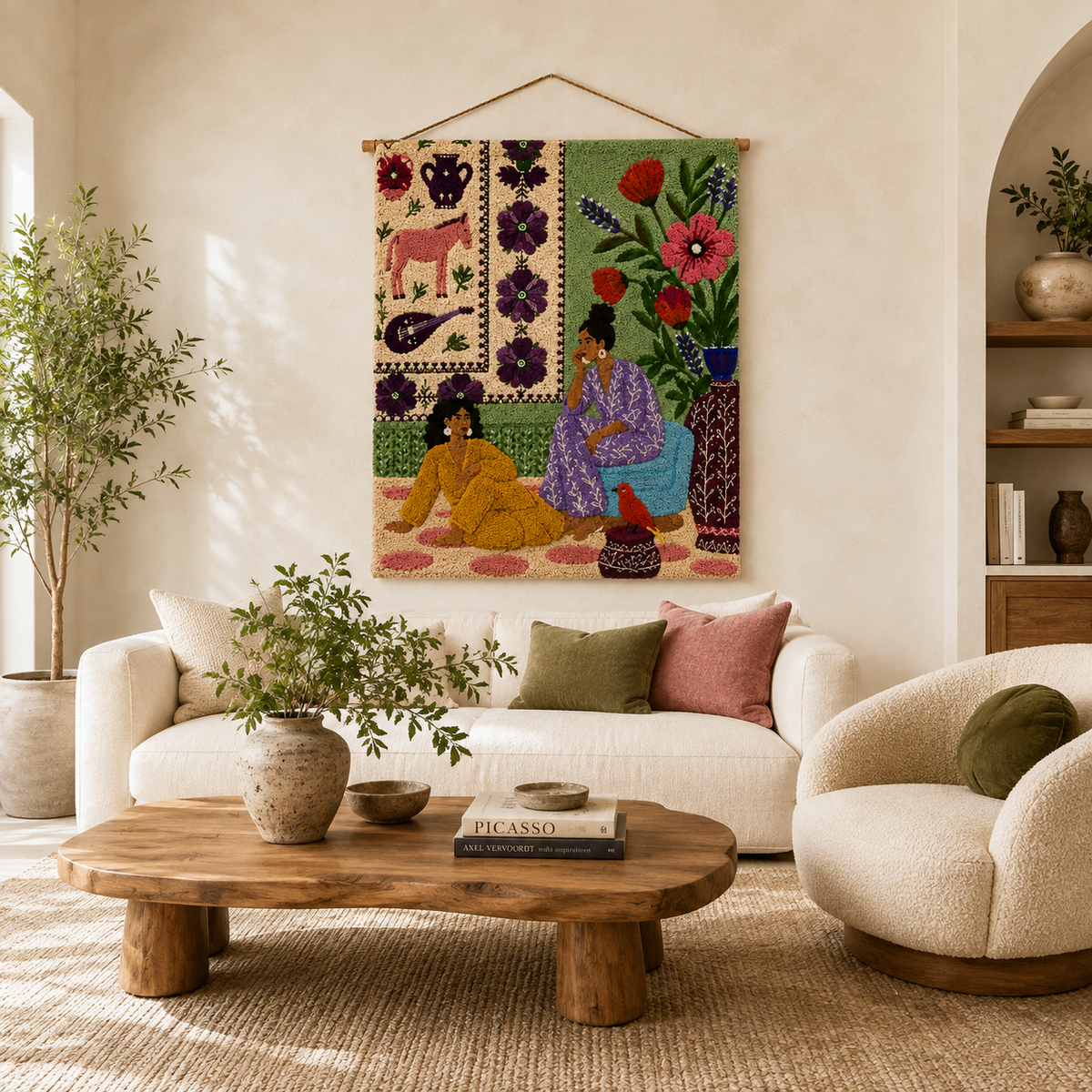 Hewn Earth Ember Zenith wall art featuring abstract earthy tones and textured design for modern home decor.