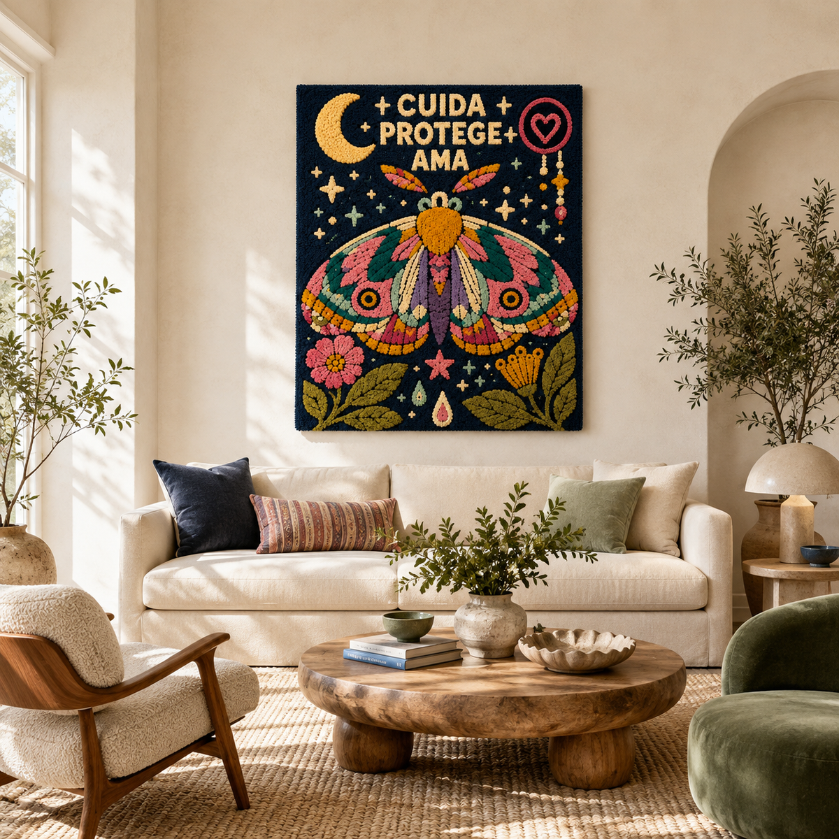 Luminous Nightingale wall art by Hewn Earth featuring a glowing, detailed bird illustration on a textured background.