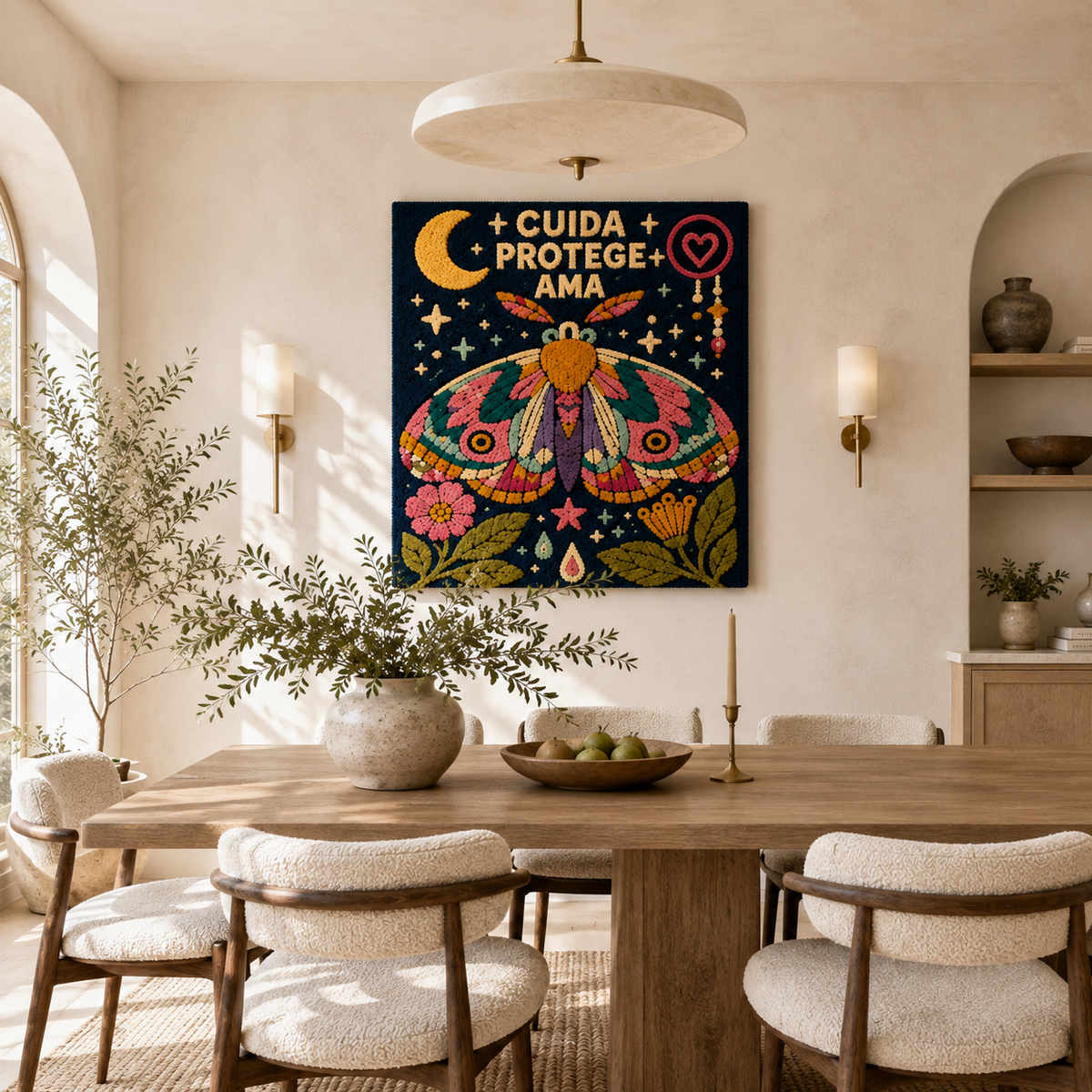 Luminous Nightingale wall art by Hewn Earth featuring a glowing bird design on a neutral background.