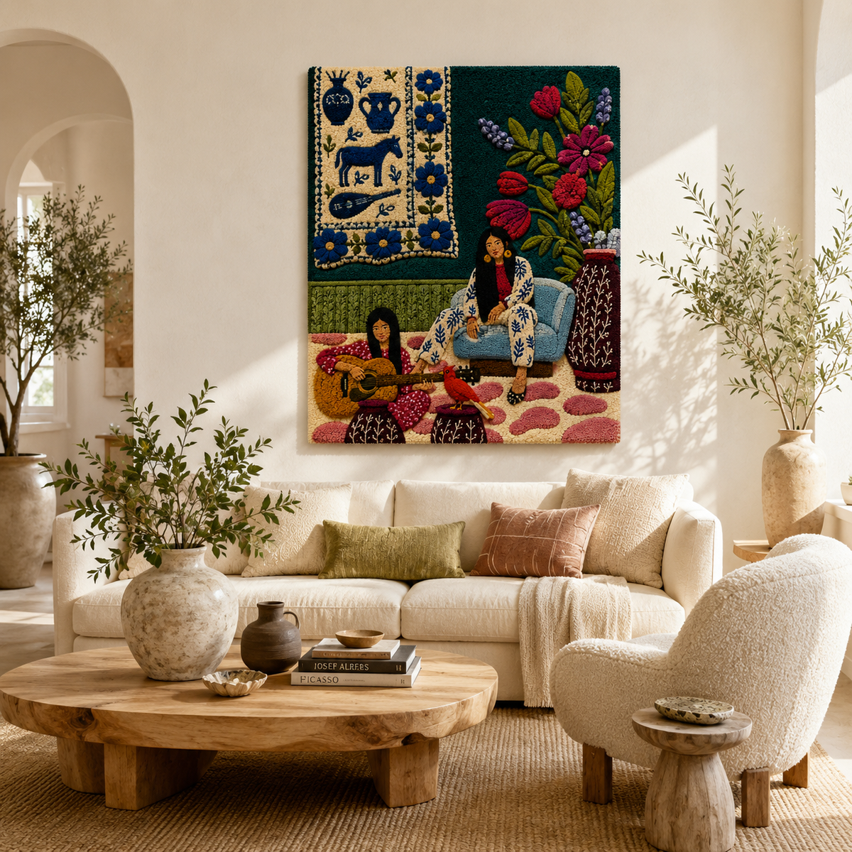 Hewn Earth Afterglow Umber wall art featuring warm, abstract earth-tone design on a canvas for modern interior decor.
