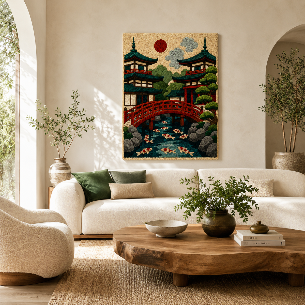 Hewn Earth Cinder Bower wall art featuring abstract earthy tones and textured design, suitable for modern interior decor.