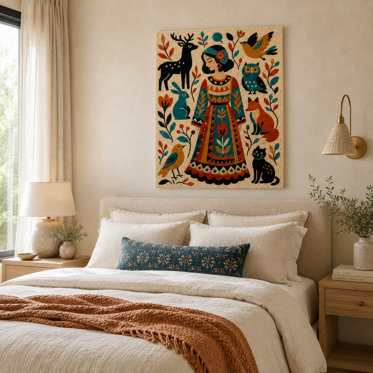 Hewn Earth Ember Isle wall art featuring abstract design with warm earth tones, suitable for modern home decor.