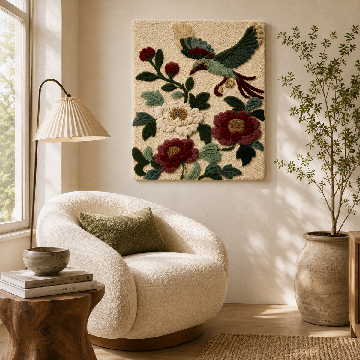 Luminous Willow wall art by Hewn Earth featuring a glowing willow tree design on a neutral background.