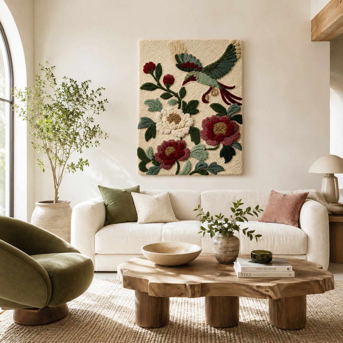 Luminous Willow wall art by Hewn Earth featuring a glowing willow tree design on a textured background.