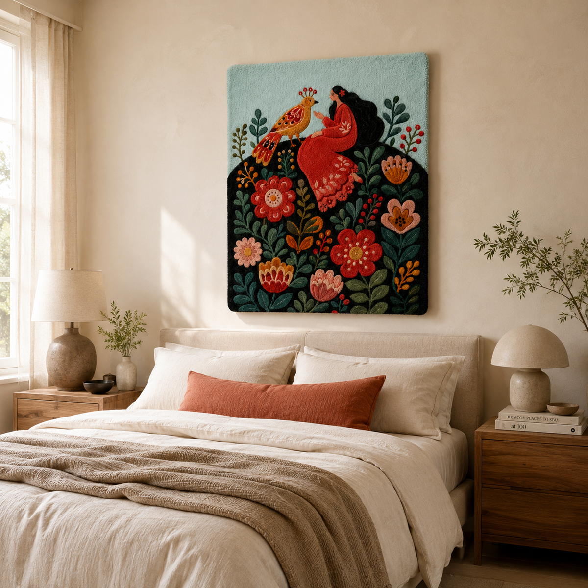 Hewn Earth Ember Grove wall art featuring a vibrant, abstract design with earthy tones, ideal for modern home decor.