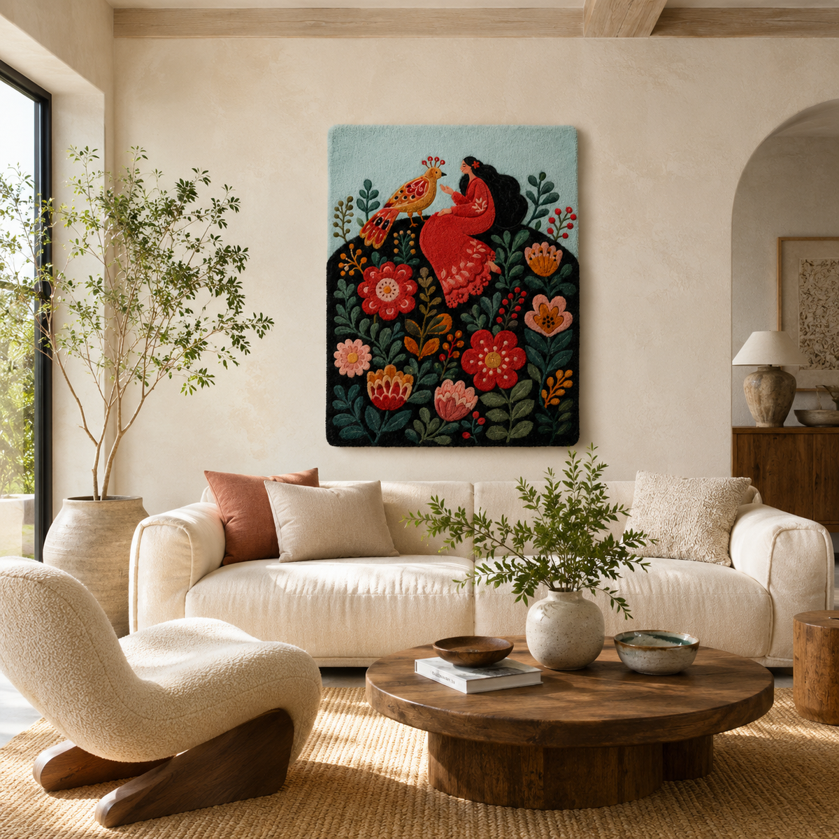 Hewn Earth Ember Grove wall art featuring earthy tones and abstract design, perfect for modern home decor.