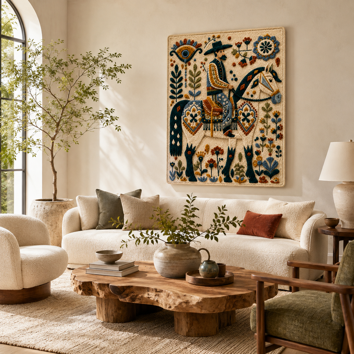 Hewn Earth Cinder Kingfisher wall art featuring a vibrant kingfisher bird perched on a branch, displayed as a decorative wall piece.
