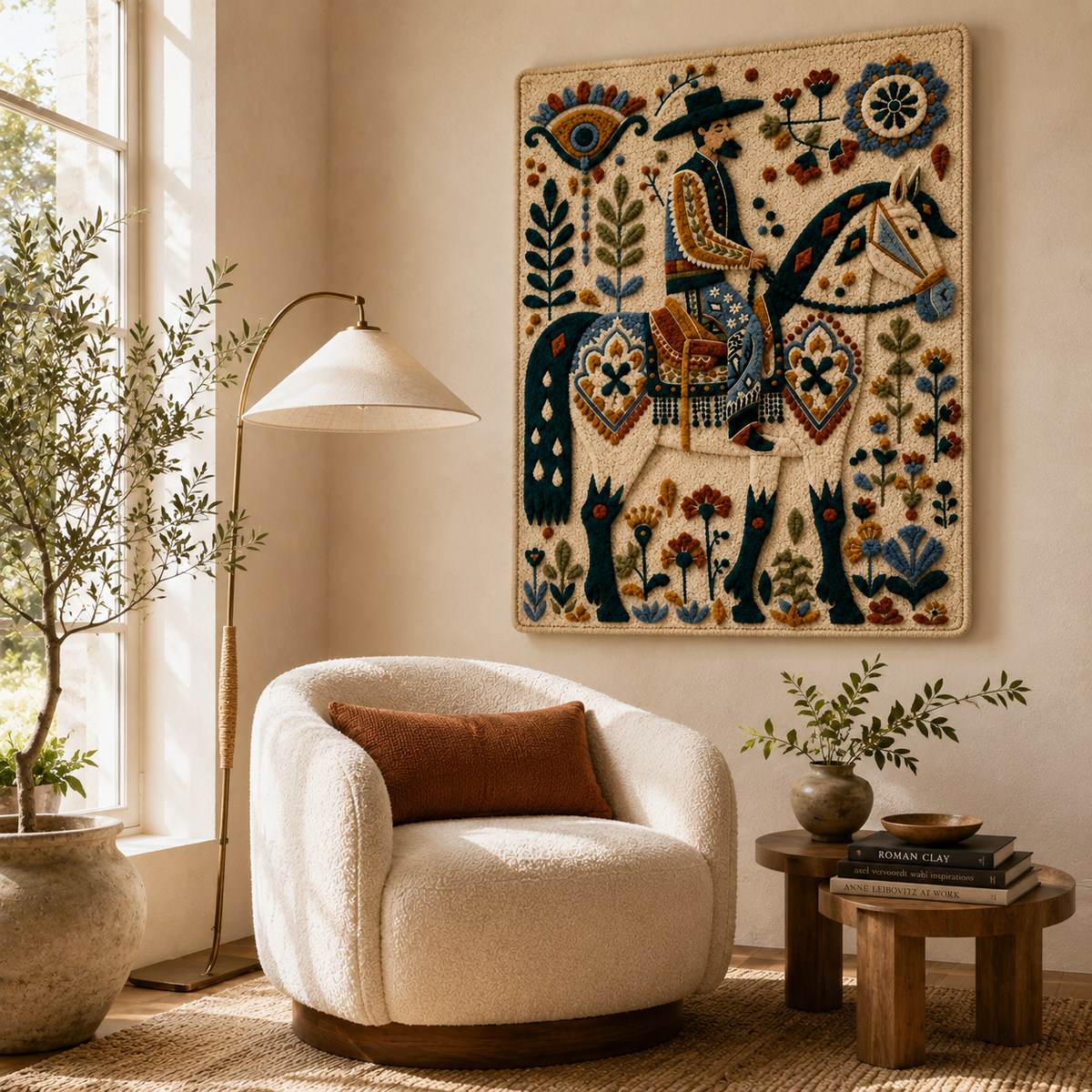 Hewn Earth Cinder Kingfisher wall art featuring a vibrant kingfisher bird perched on a branch, displayed on textured background.