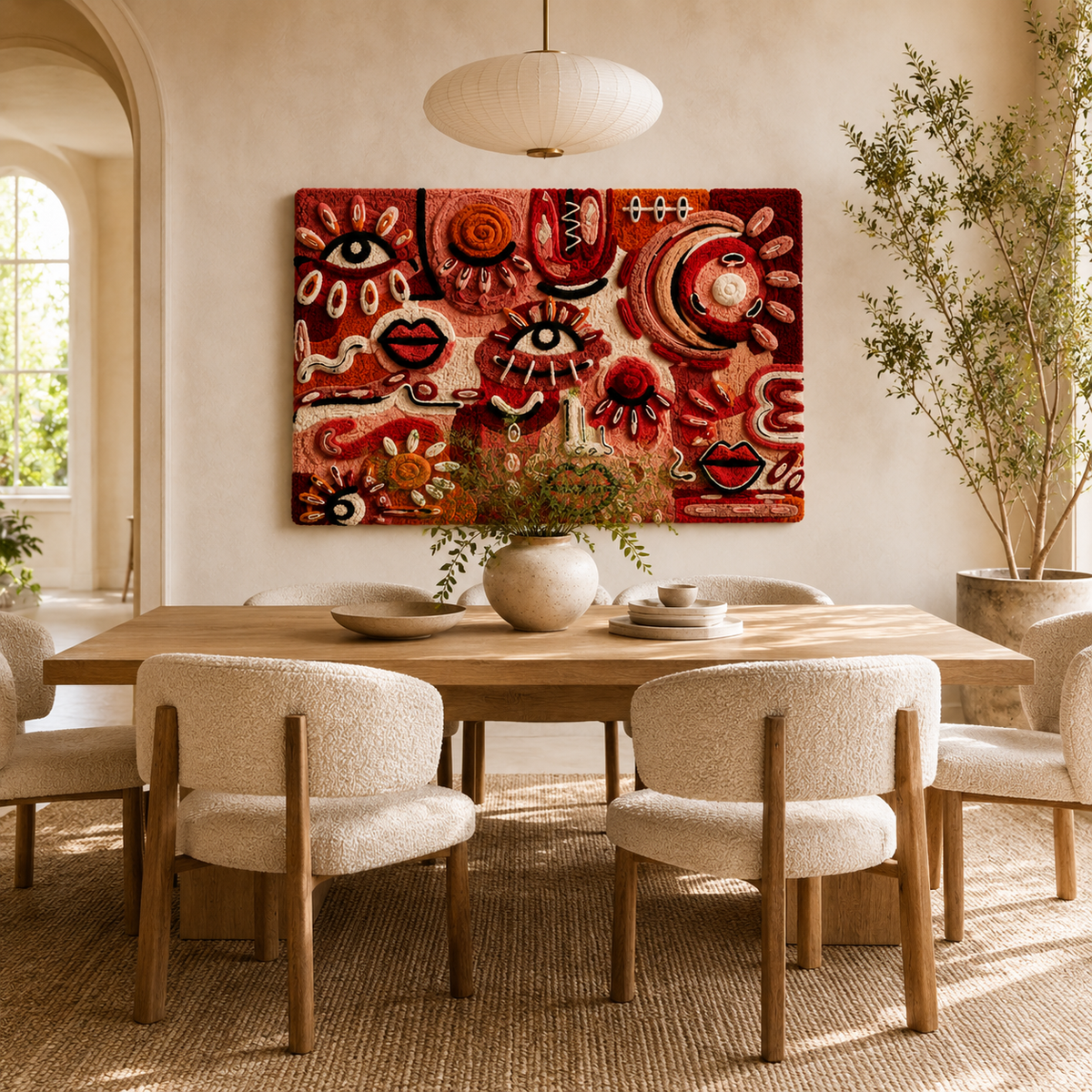 Hewn Earth Ember Rill wall art featuring abstract, textured design in earthy tones, perfect for modern home decor.