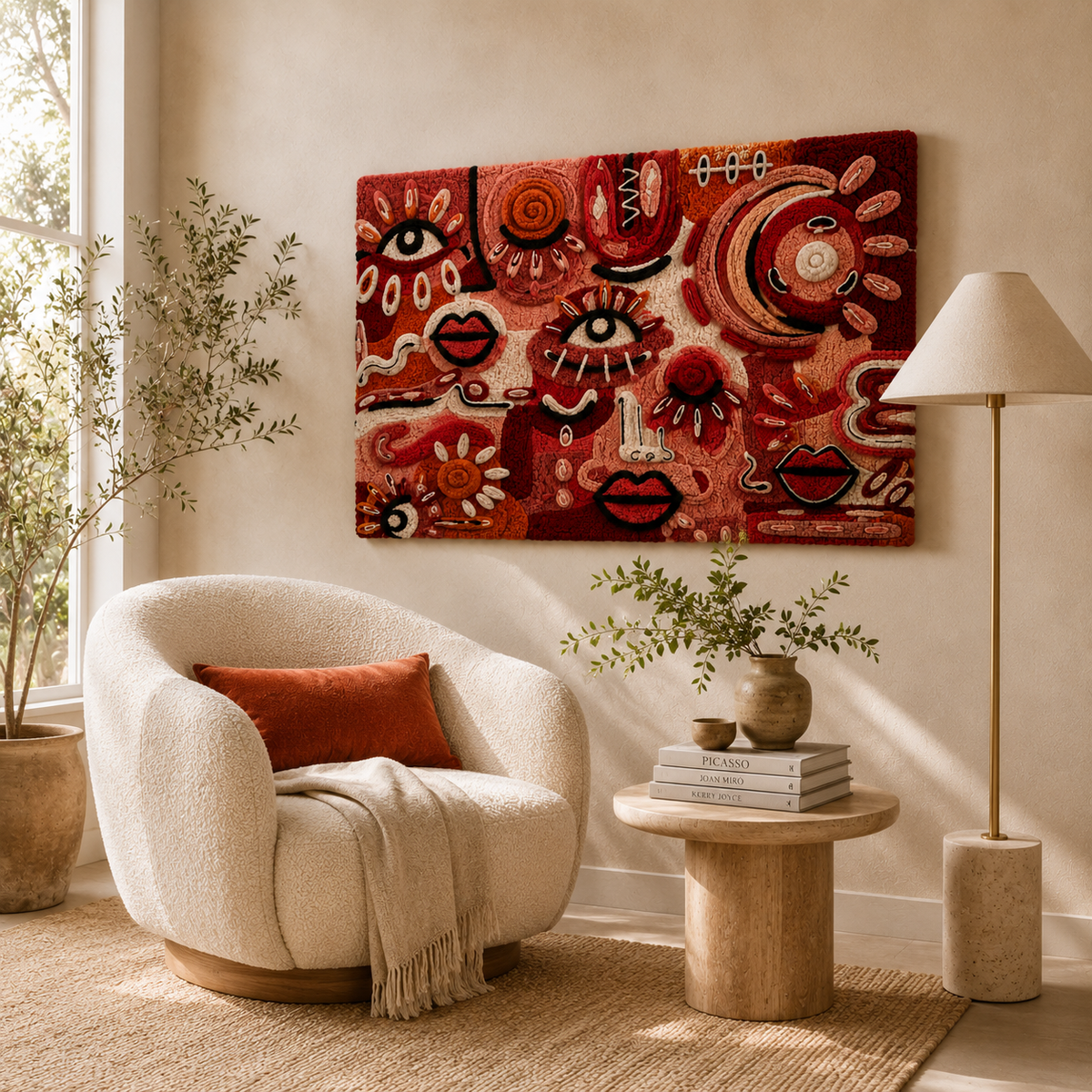 Detail shot of Hewn Earth Ember Rill wall art featuring earthy tones and textured design for modern interior decor.