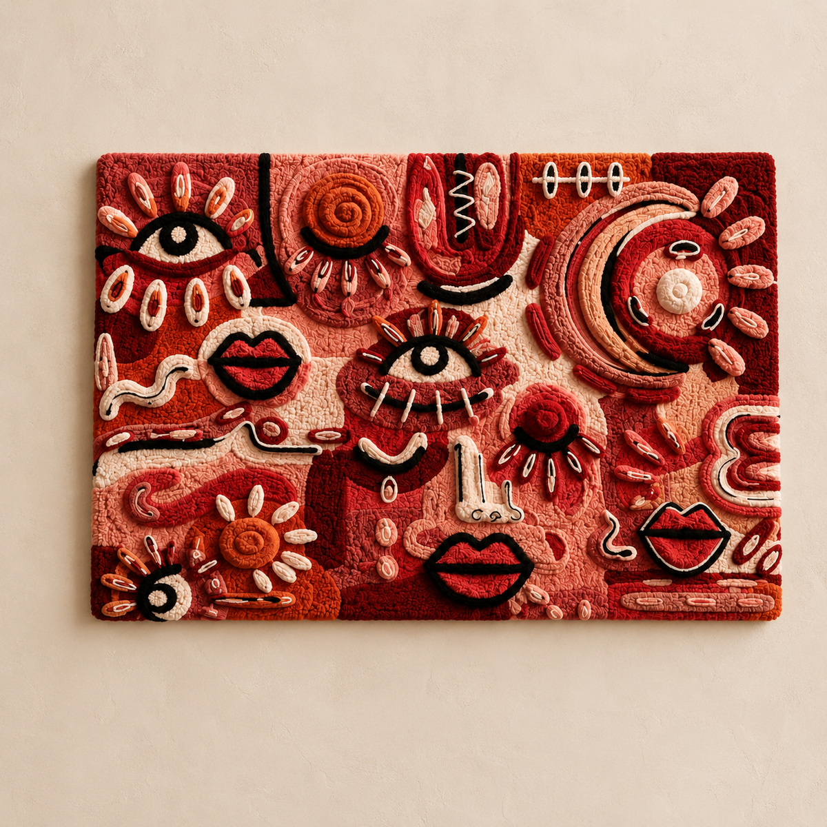 Hewn Earth Ember Rill wall art featuring textured, earth-toned ceramic sculpture on a neutral background.