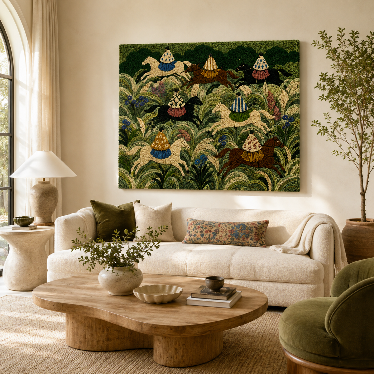 Gilded Yarrow wall art by Hewn Earth featuring a golden botanical design on a neutral background.