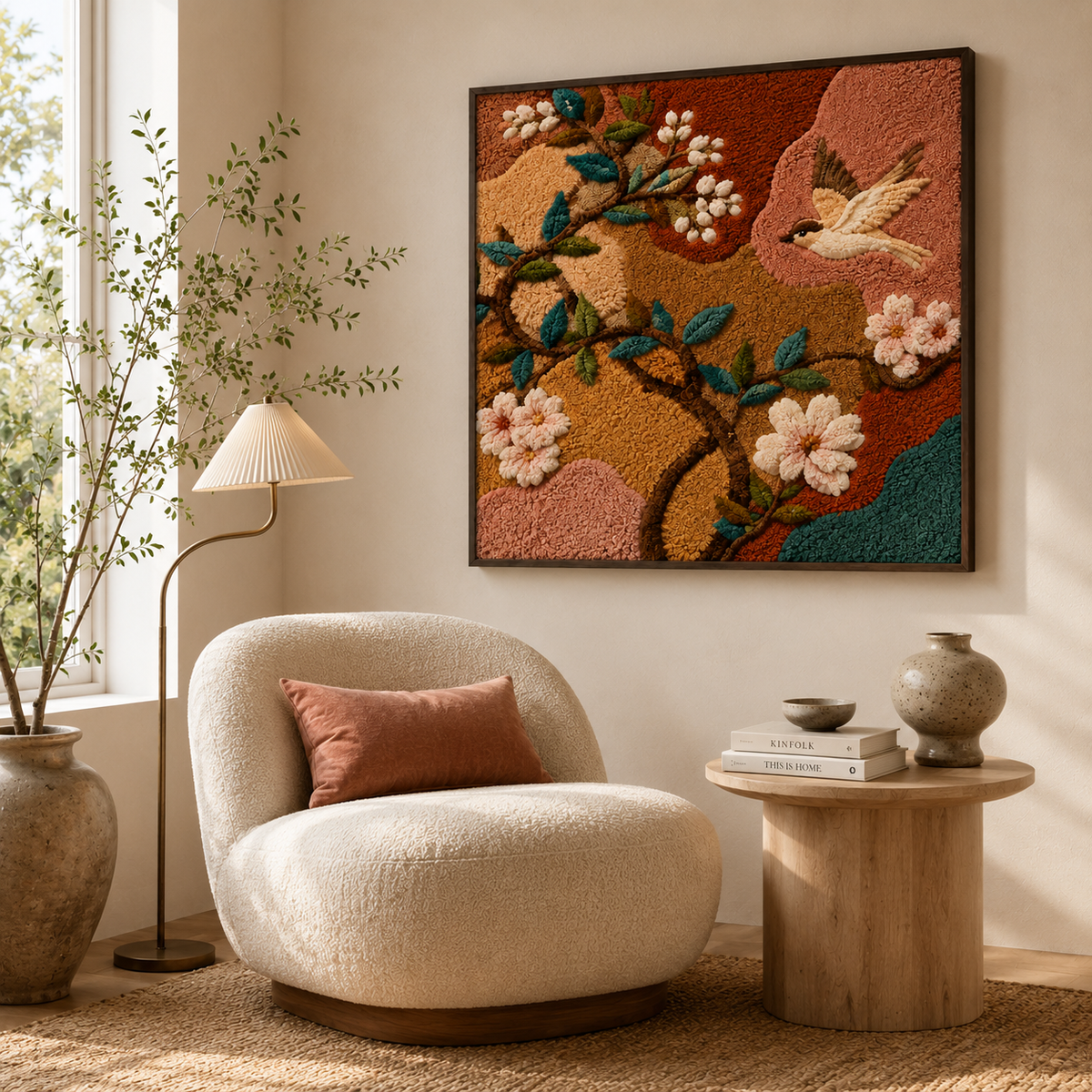 Luminous Glade wall art by Hewn Earth featuring a serene, illuminated forest scene with glowing tree elements.