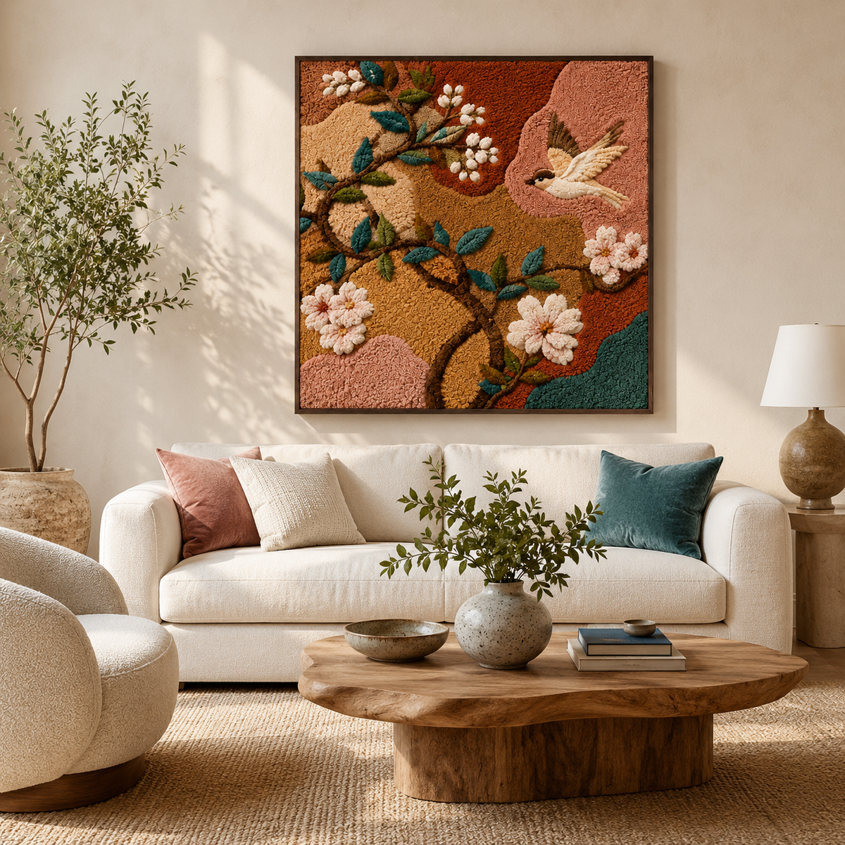 Luminous Glade wall art by Hewn Earth featuring a vibrant, illuminated nature scene with glowing forest elements.