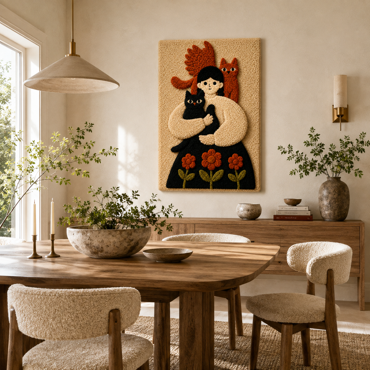Hewn Earth Cinder Inlet wall art featuring earthy tones and abstract landscape design for modern home decor.