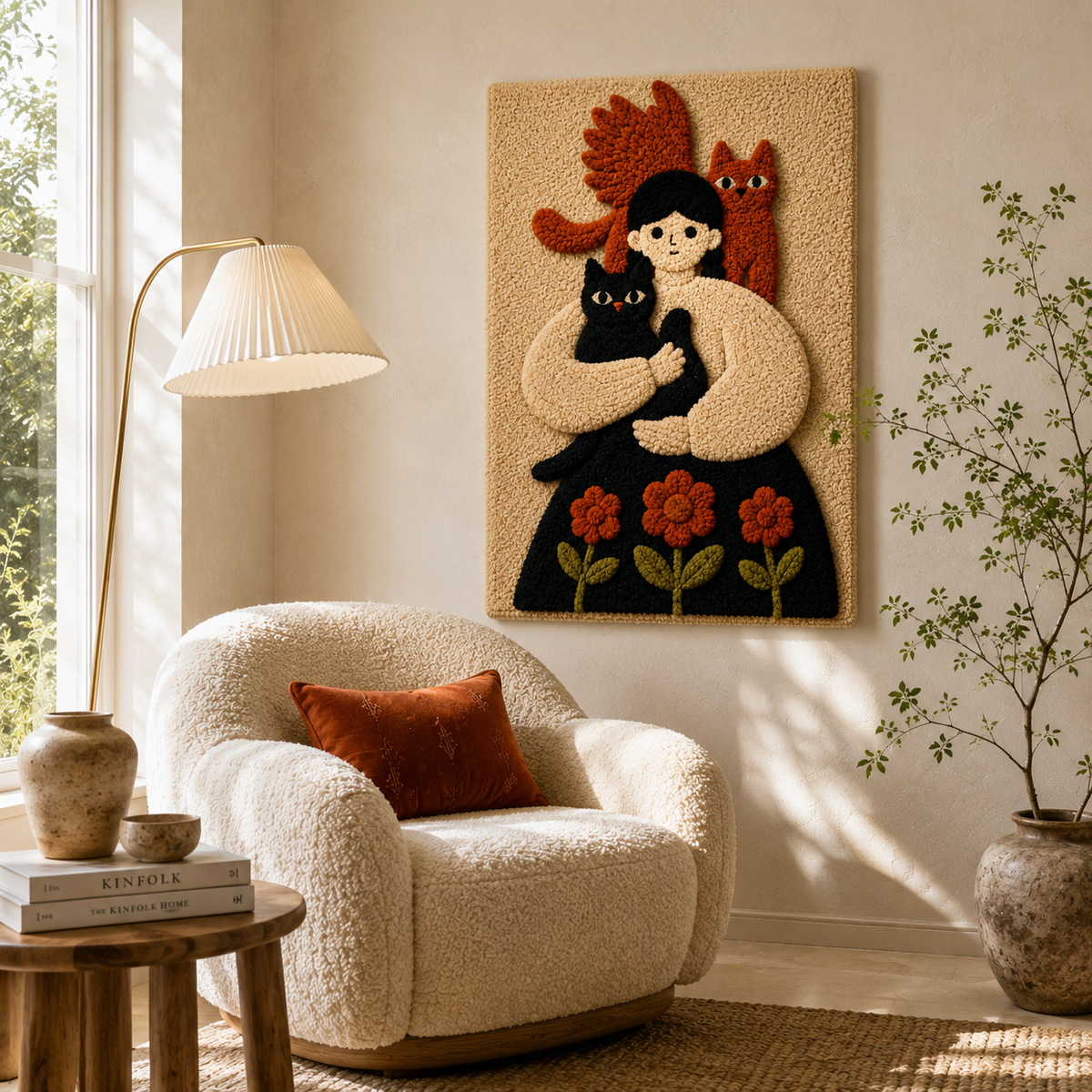 Hewn Earth Cinder Inlet wall art featuring abstract earthy tones and textured design on a canvas.