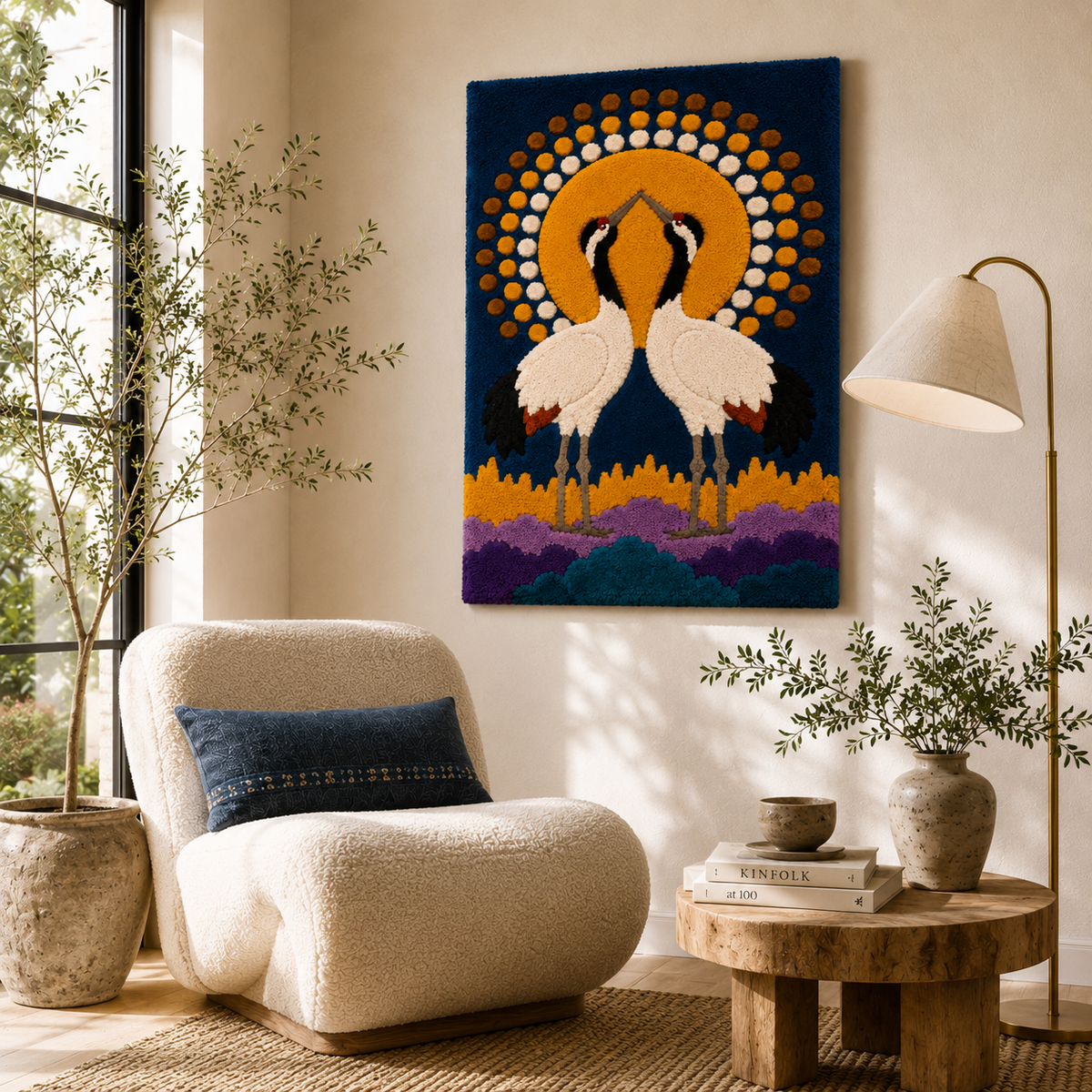 Gilded Wildflower wall art by Hewn Earth featuring a detailed, gold-toned floral design on a neutral background.