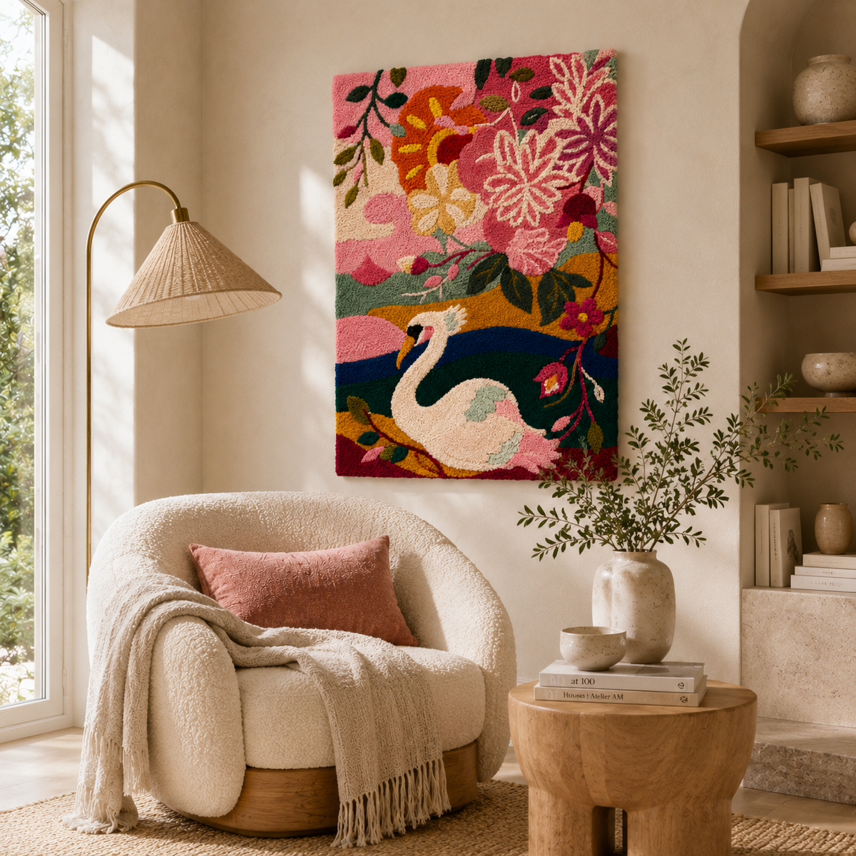 Luminous Fjord wall art by Hewn Earth featuring vibrant, luminous abstract design with shades of blue and green.