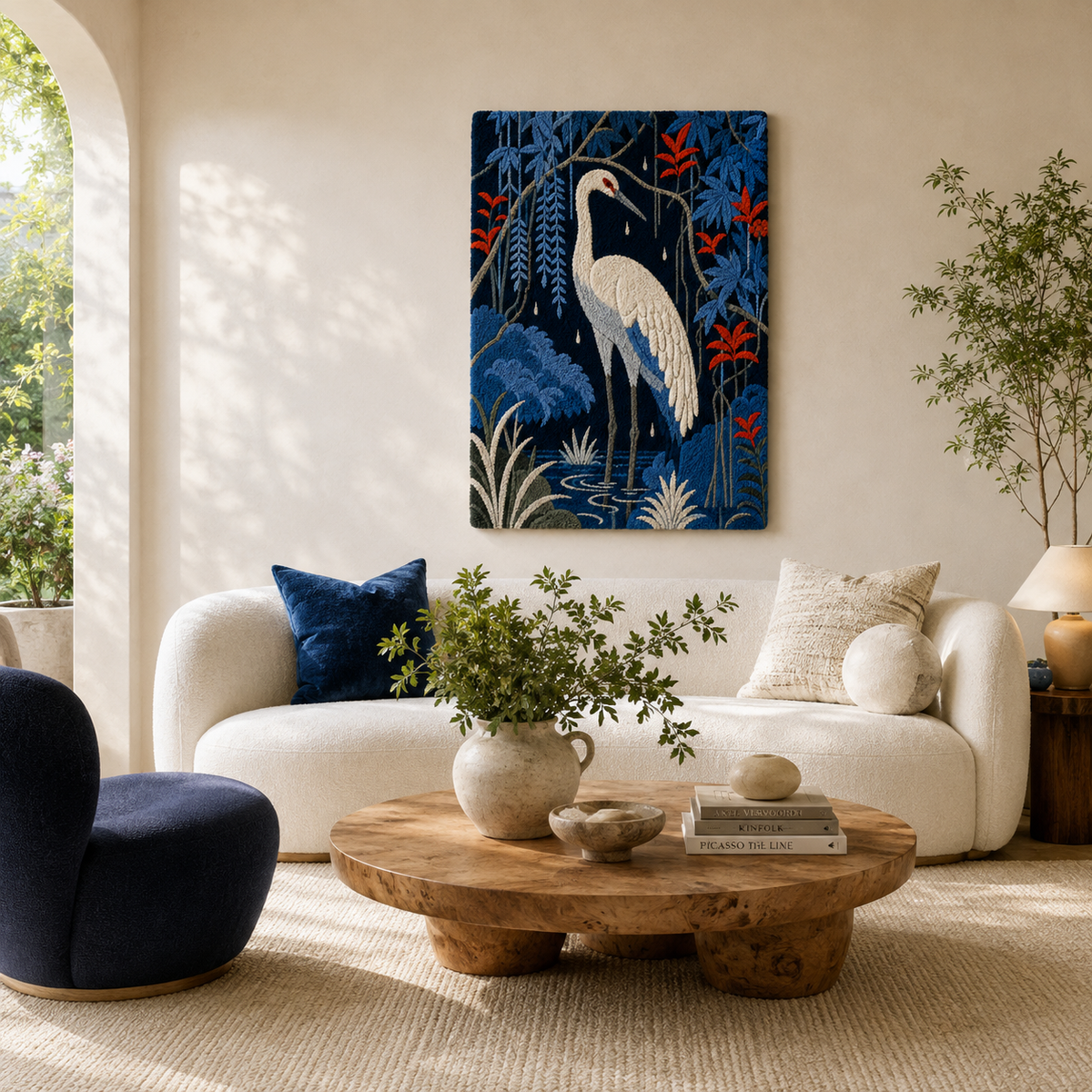 Hewn Earth Ember Bracken wall art featuring earthy tones and abstract leaf design, perfect for modern home decor.