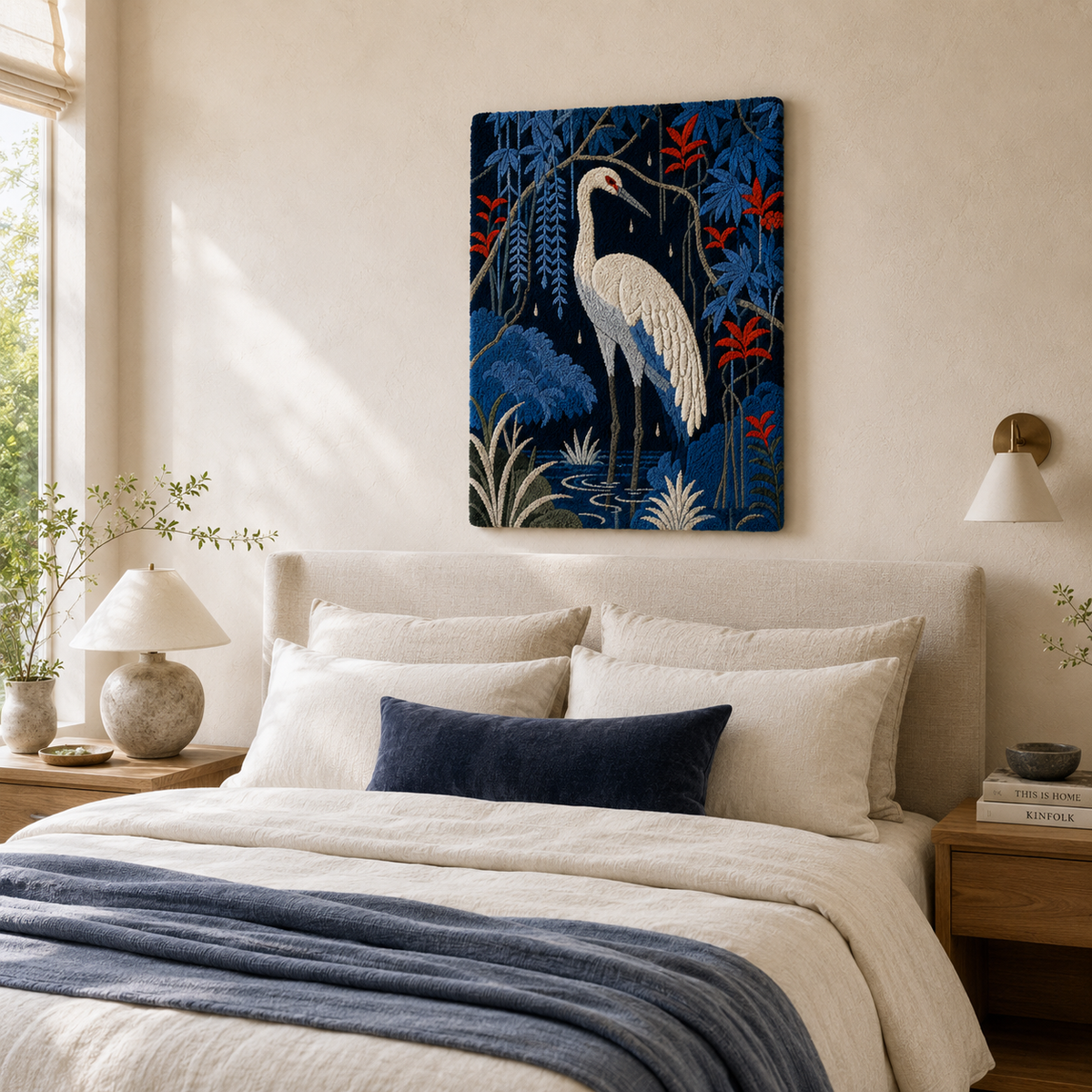 Hewn Earth Ember Bracken wall art featuring warm-toned abstract leaf design on a textured background