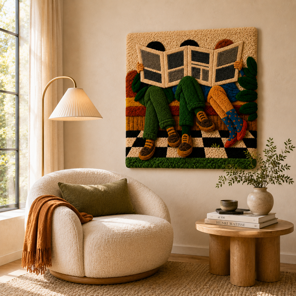 Gilded Iris wall art by Hewn Earth featuring a detailed, gold-accented iris flower illustration on a neutral background.