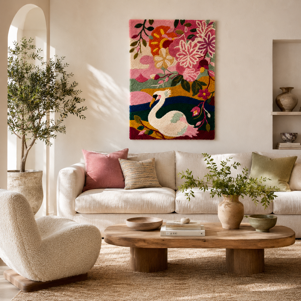 Hewn Earth Afterglow Kestrel wall art featuring vibrant, abstract bird design on a textured background.