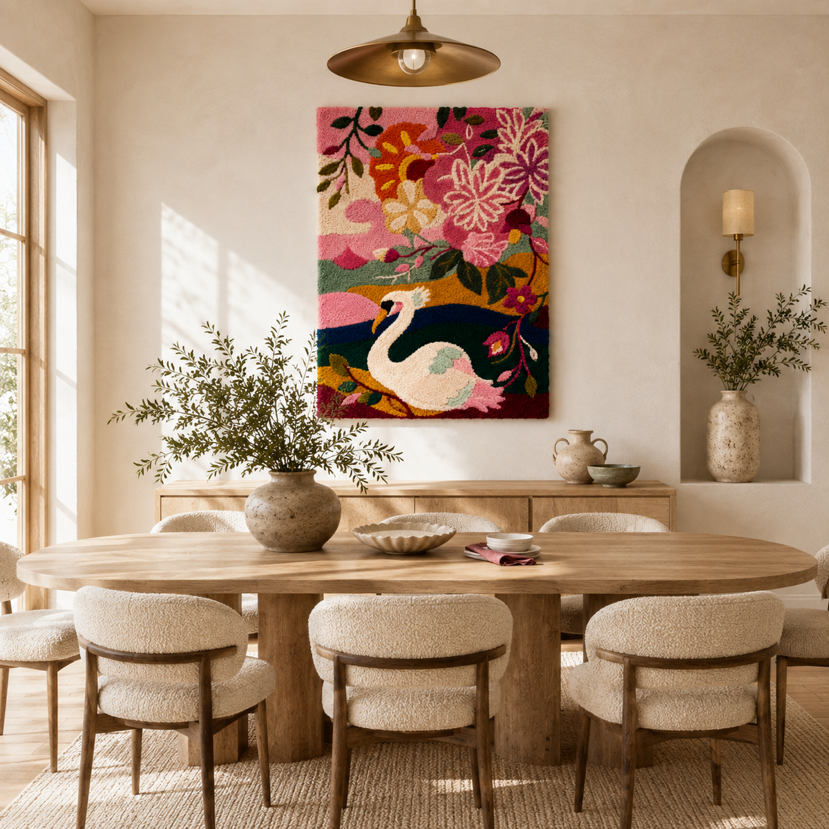 Abstract wall art titled Afterglow Kestrel by Hewn Earth, featuring warm tones and textured design on a canvas.