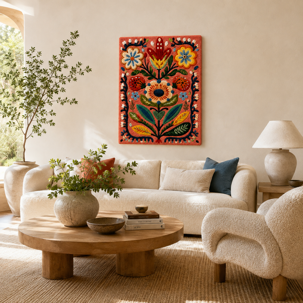 Hewn Earth Cinder Reverie wall art featuring a textured, earthy-toned abstract design on a canvas for modern interior decor.