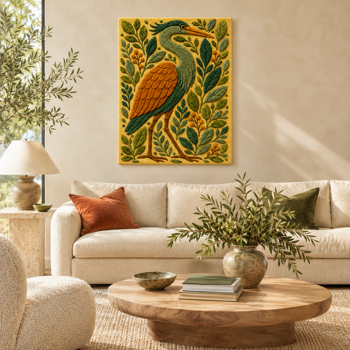 Close-up of Hewn Earth Luminous Oasis wall art featuring intricate textured designs and warm luminous accents.