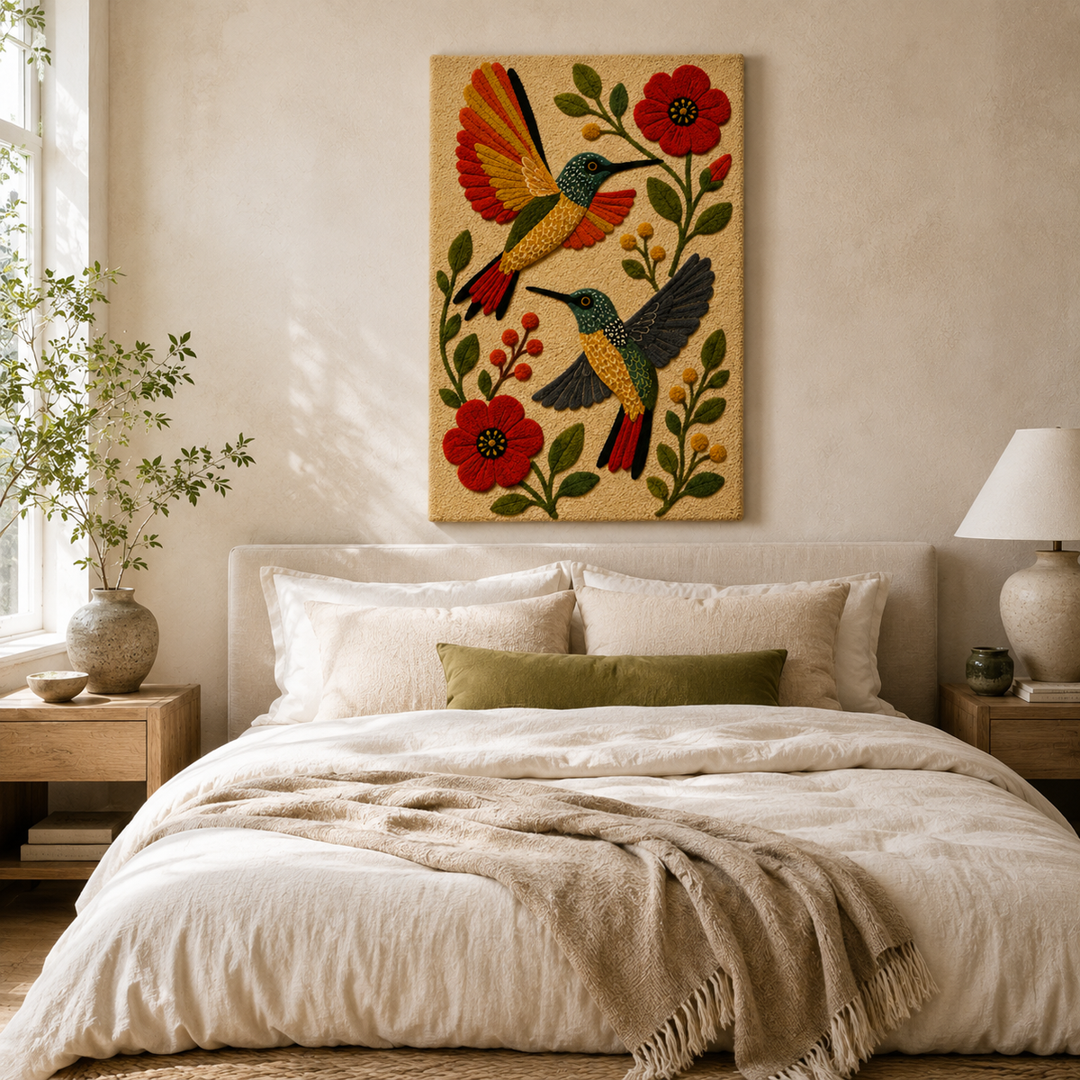 Hewn Earth Afterglow Veranda wall art featuring vibrant, abstract design suitable for modern home decor.