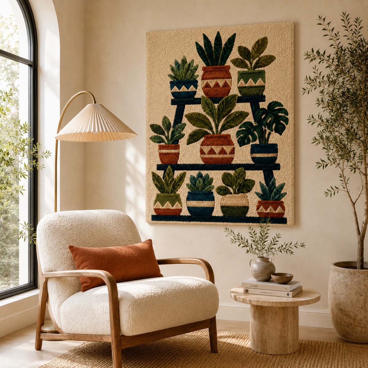 Hewn Earth Cinder Dunes wall art featuring abstract desert landscape in earthy tones, suitable for modern home decor.