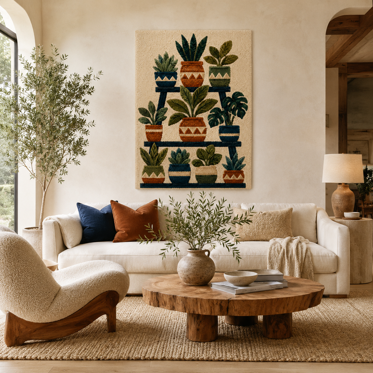 Hewn Earth Cinder Dunes wall art featuring abstract desert-inspired landscape in warm earthy tones.