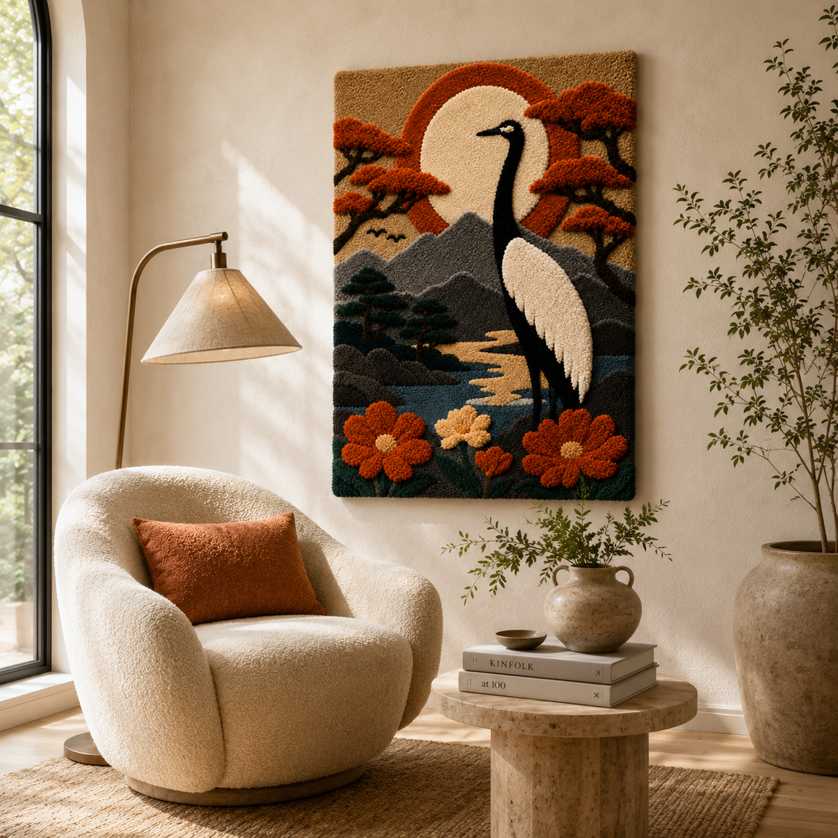 Hewn Earth Ember Koi wall art featuring a vibrant koi fish design on a textured background for decorative wall decor.