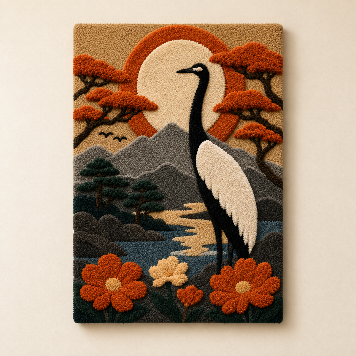 Hewn Earth Ember Koi wall art featuring a vibrant koi fish illustration on a textured background.