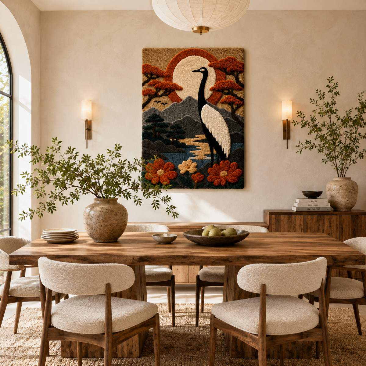 Hewn Earth Ember Koi wall art featuring a vibrant koi fish illustration on a textured background