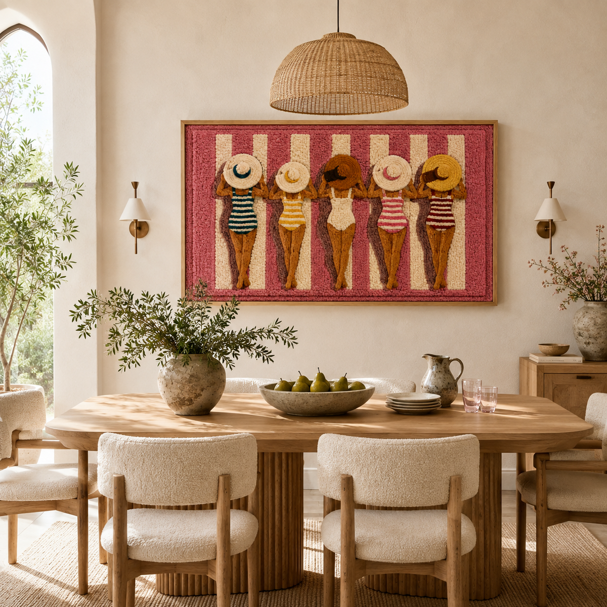 Detailed close-up of Hewn Earth Luminous Meadow wall art, showcasing textured, luminous design on a neutral background.