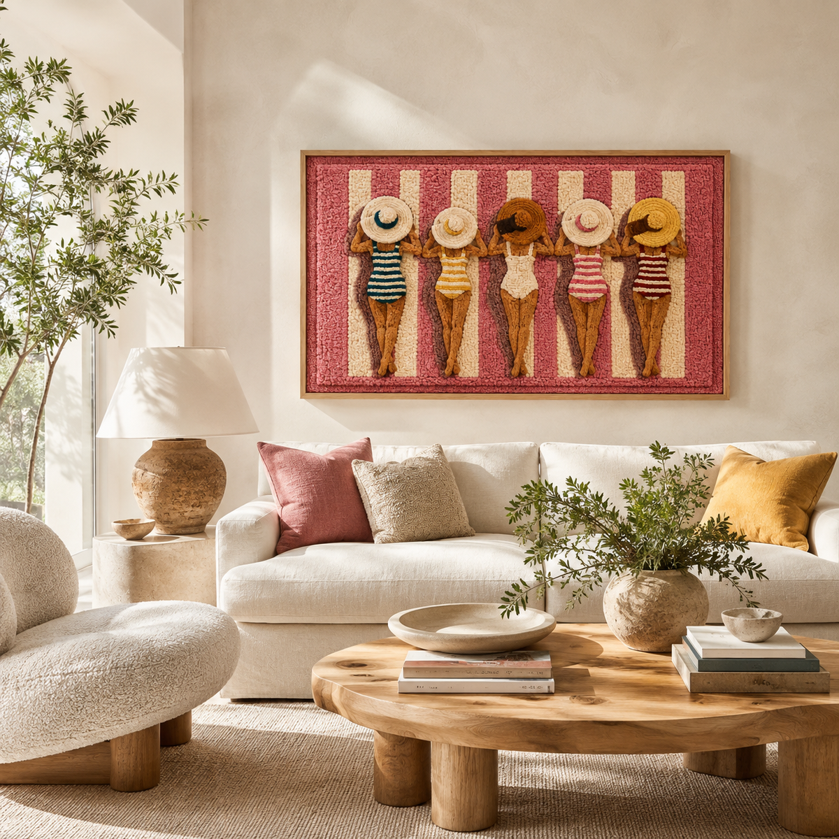 Hewn Earth Luminous Meadow wall art featuring a vibrant, luminous meadow scene with colorful flowers and lush greenery.