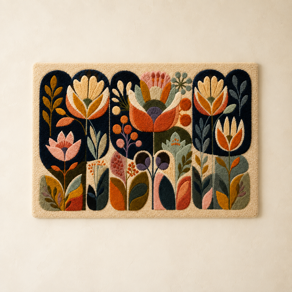 Hewn Earth Ember Juniper wall art featuring a detailed, vibrant illustration of a juniper branch on a neutral background.