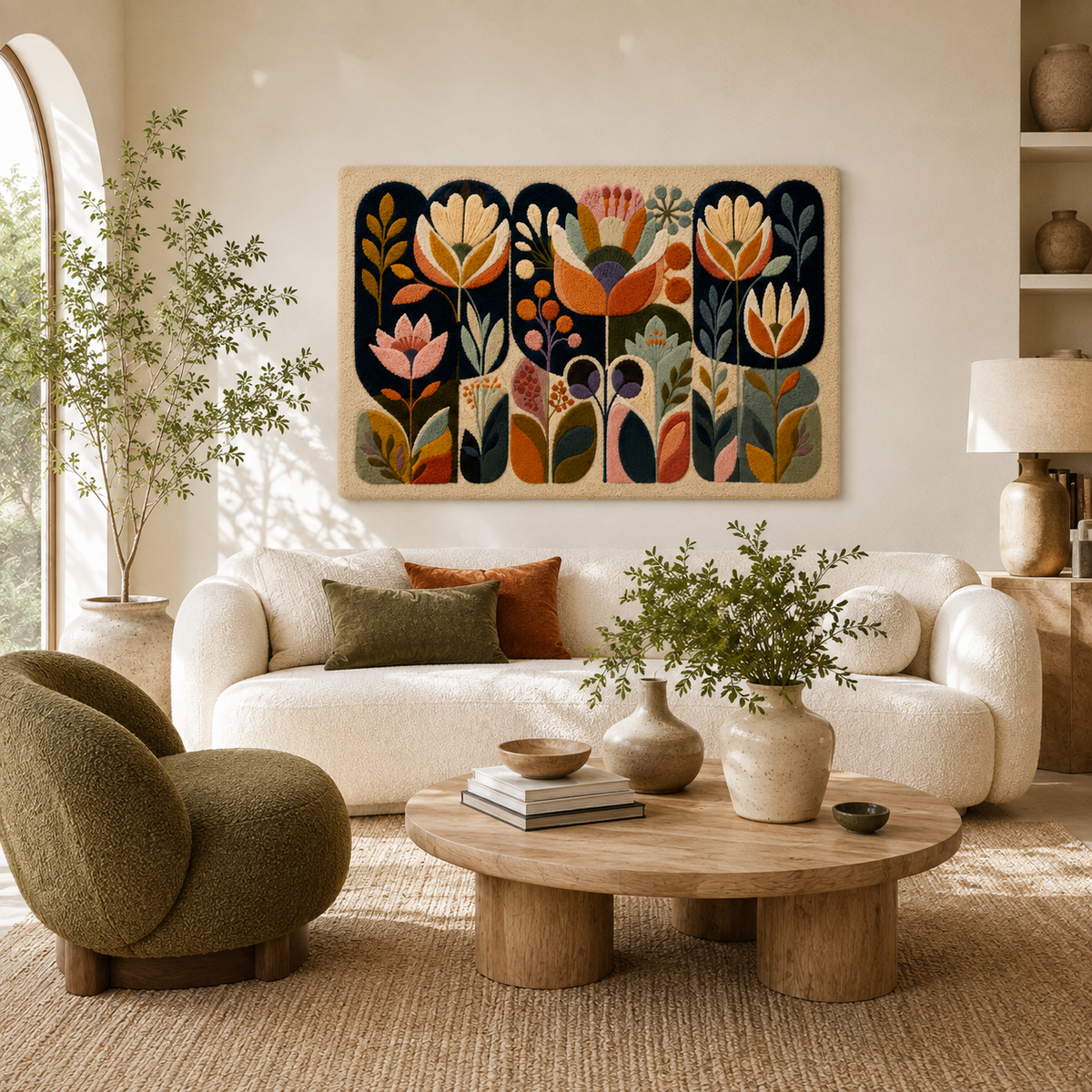 Hewn Earth Ember Juniper wall art featuring a detailed illustration of a juniper branch with leaves and berries.