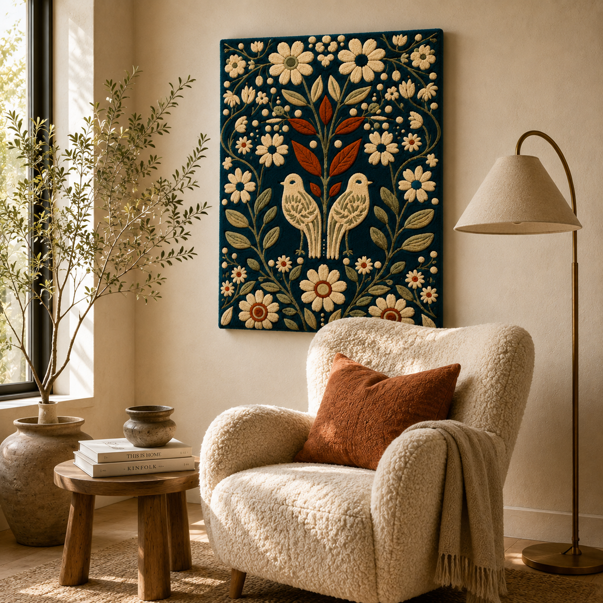 Hewn Earth Afterglow Fern wall art featuring a vibrant fern design on a light background, ideal for modern home decor.
