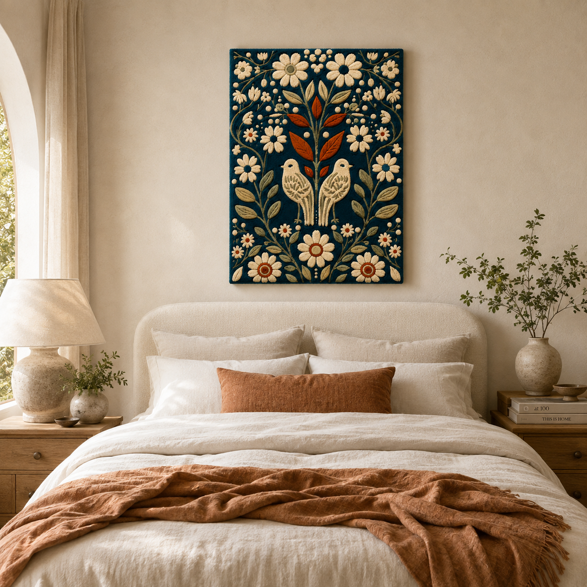 Hewn Earth Afterglow Fern wall art featuring a vibrant fern design on a textured background for home decor.