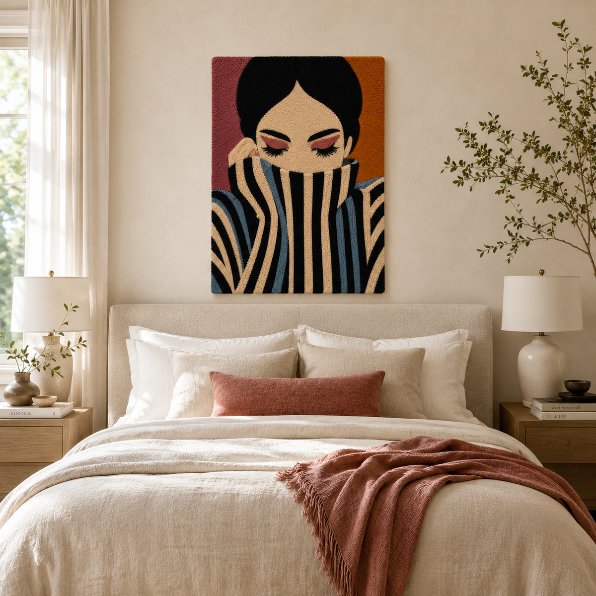 Hewn Earth Cinder Bloom wall art featuring a vibrant, abstract floral design on a neutral background, ideal for modern home decor.