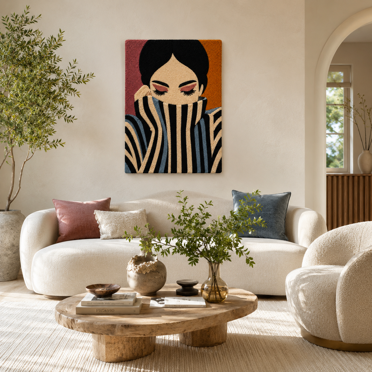 Hewn Earth Cinder Bloom wall art featuring a vibrant, abstract floral design on a textured background for wall decoration.