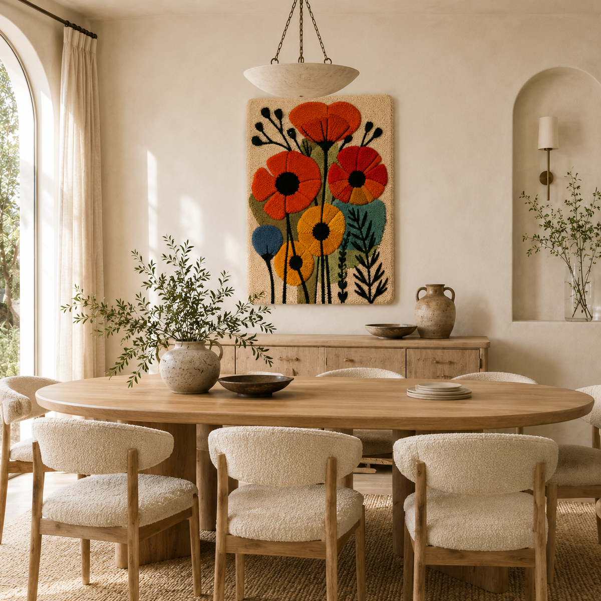 Hewn Earth Gilded Orchard wall art featuring a detailed, nature-inspired design with gold accents on a neutral background.