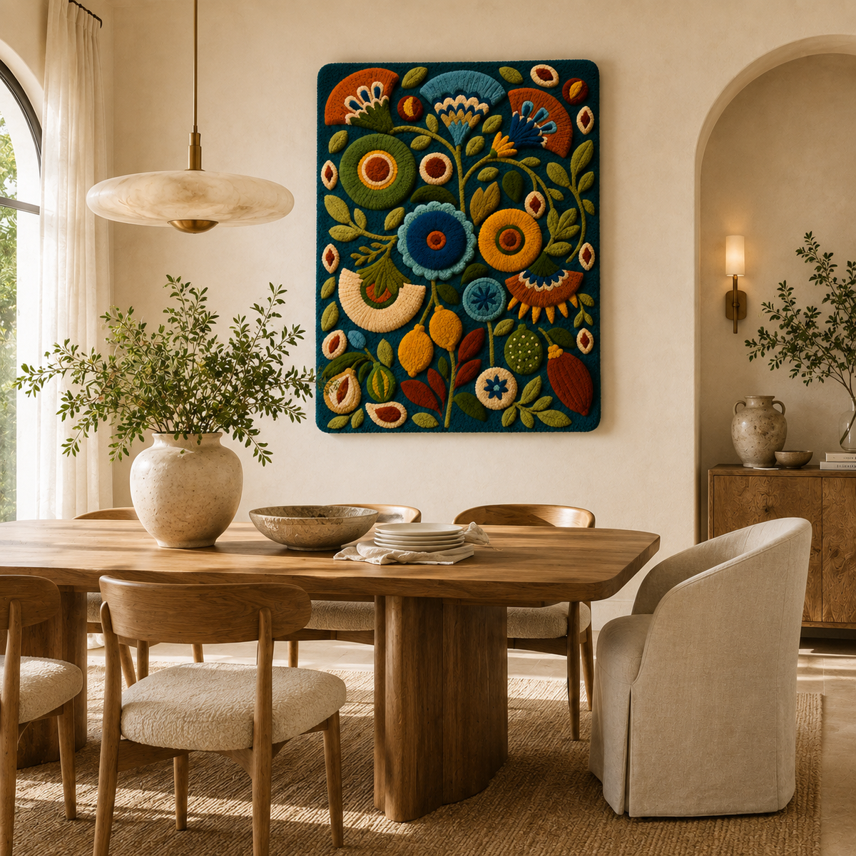 Hewn Earth Afterglow Eclipse wall art featuring a vibrant, abstract eclipse design on a neutral background for modern home decor.