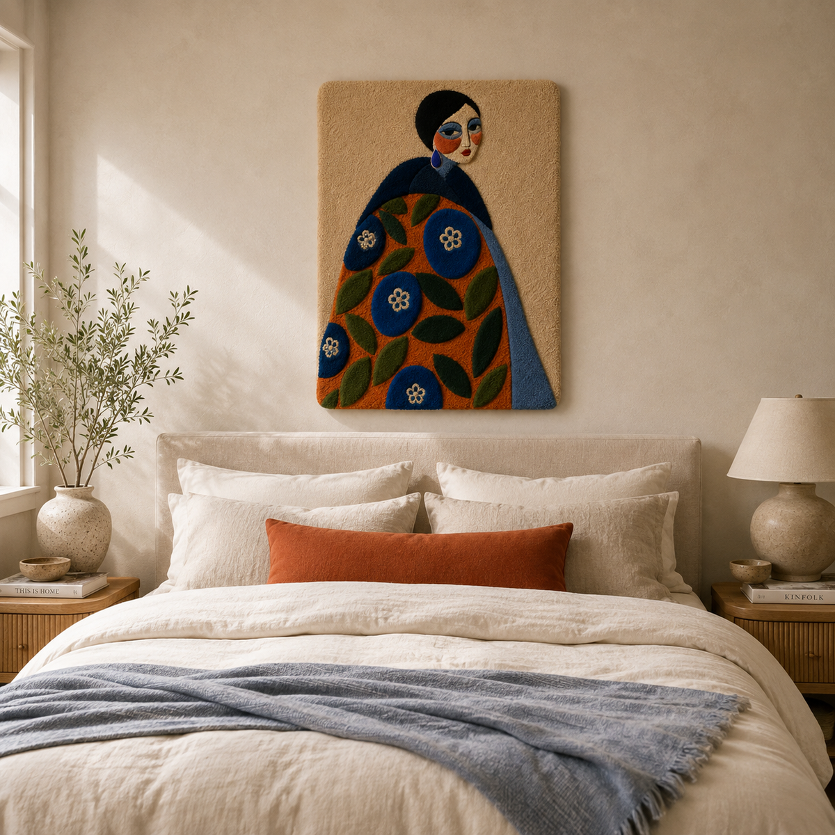 Hewn Earth Cinder Lantern wall art featuring a rustic, textured design suitable for home decor.